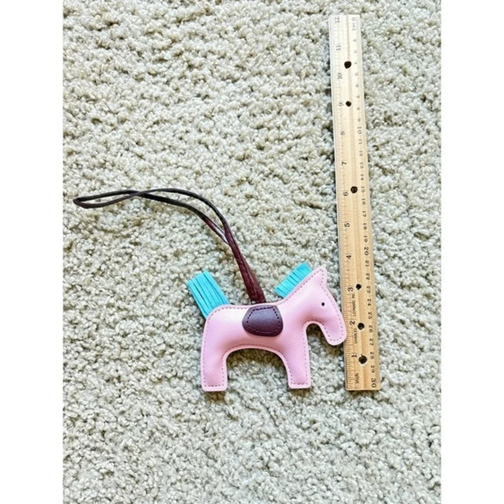 Mini Horse Bag‎ Charm pony Faux Leather Pink with Blue Mane - New